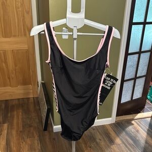 Miraclesuit Black and Pink One Piece Swimsuit